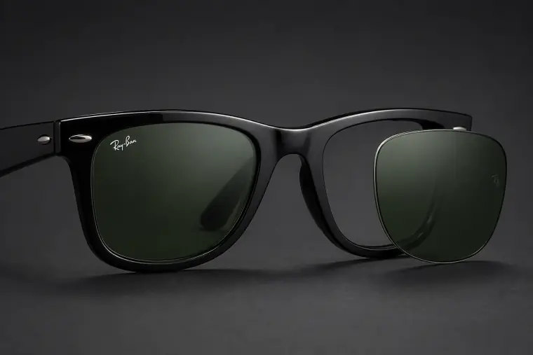 Lente Ray-Ban alinhada com a frente da armação