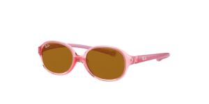 Ray-Ban RJ9187S, cor 7080/3 transparente vermelho claro