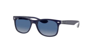 Ray-Ban RJ9052S JUNIOR NEW WAYFARER, cor 70234l azul mate sobre transparente