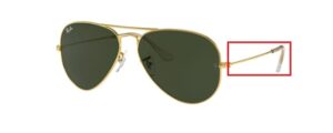 Hastes originais Ray-Ban RB3025 Aviator, cor 001 · Dourado
