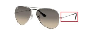 Hastes originais Ray-Ban RB3025 Aviator, cor 003 · Prateado