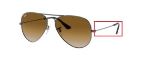 Hastes originais Ray-Ban RB3025 Aviator, cor 004 · Gunmetal