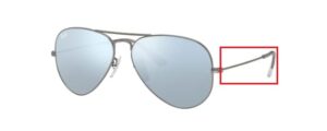 Hastes originais Ray-Ban RB3025 Aviator, cor 029 · Mate gunmetal