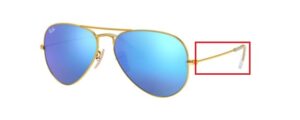 Hastes originais Ray-Ban RB3025 Aviator, cor 112 · Dourado mate