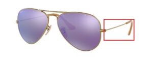 Hastes originais Ray-Ban RB3025 Aviator, cor 167 · Bronze