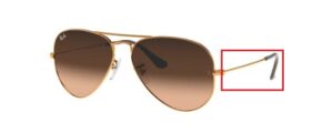Hastes originais Ray-Ban RB3025 Aviator, cor 197 · Bronze