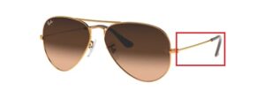 Hastes originais Ray-Ban RB3025 Aviator, cor 9001 · Claro bronze