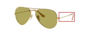 Hastes originais Ray-Ban RB3025 Aviator, cor 9064 · Dourado