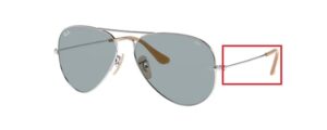 Hastes originais Ray-Ban RB3025 Aviator, cor 9065 · Prateado