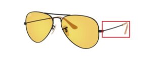 Hastes originais Ray-Ban RB3025 Aviator, cor 9066 · Preto mate