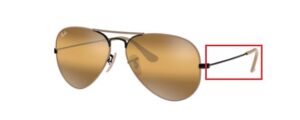 Hastes originais Ray-Ban RB3025 Aviator, cor 9153 · Preto sobre superior mate bege
