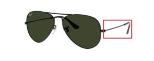 Hastes originais Ray-Ban RB3025 Aviator, cor L2823 · Preto