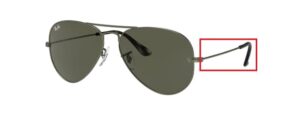 Hastes originais Ray-Ban RB3025 Aviator, cor 9191 · Sand trasparent verde