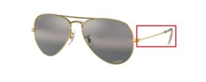 Hastes originais Ray-Ban RB3025 Aviator, cor 9196 · Legend dourado