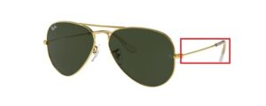 Hastes originais Ray-Ban RB3025 Aviator, cor W3234 · Dourado
