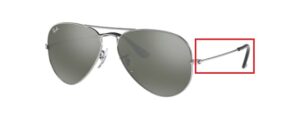Hastes originais Ray-Ban RB3025 Aviator, cor W3275 · Prateado