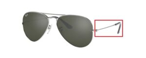 Hastes originais Ray-Ban RB3025 Aviator, cor W3277 · Prateado