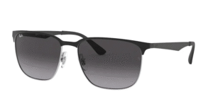 Ray-Ban RB3569, cor 90048g preto sobre prateado