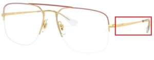 Hastes originais Ray-Ban RB6441 THE GENERAL GAZE visão, cor 3050 · Amaranth sobre arista