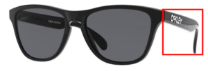 Hastes originais Oakley OO9006 Frogskins XS, cor 01 · Preto polido