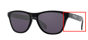 Hastes originais Oakley OO9006 Frogskins XS, cor 22 · Preto polido