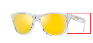 Hastes originais Oakley OO9006 Frogskins XS, cor 28 · Transparente polido