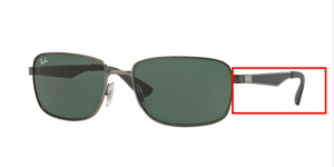 Hastes originais Ray-Ban RB3529, cor 029/71 · Mate gunmetal verde escuro