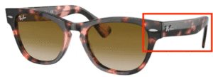 Hastes originais Ray-Ban RB2201 Laramie, cor 1334 · Rosa havana