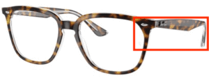 Hastes originais Ray-Ban RB4362V visão, cor 5082 · Superior havana sobre transparente