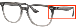 Hastes originais Ray-Ban RB4362V visão, cor 8106 · Degradé cinzento havana