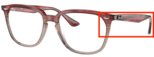 Hastes originais Ray-Ban RB4362V visão, cor 8145 · Bordeaux