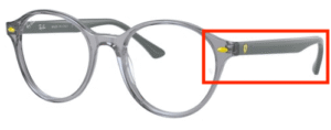Hastes originais Ray-Ban RB5404M visão, cor F665 · Transparente cinzento