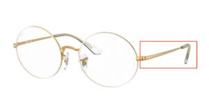 Hastes originais Ray-Ban RB1970 visão, cor 3104 · Branco sobre legend dourado