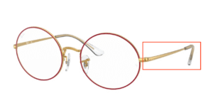 Hastes originais Ray-Ban RB1970 visão, cor 3106 · Vermelho sobre legend dourado