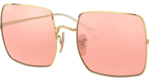 Lentes originais Ray-Ban RB1971 Square, cor 3E · Rosa prateado espelhado degradé (efeito semiespelhado)