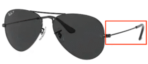 Hastes originais Ray-Ban RB3025 Aviator, cor 002 · Preto