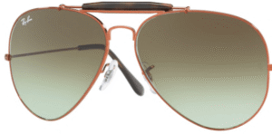 Lentes originais Ray-Ban RB3029 Outdoorsman II, cor A6 · Castanho degradé verde