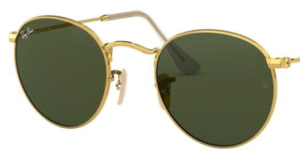 Lentes originais Ray-Ban RB3447 Round Metal, cor 31 · Verde