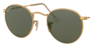 Lentes originais Ray-Ban RB3447 Round Metal, cor 58 · Verde polarizado