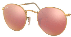 Lentes originais Ray-Ban RB3447 Round Metal, cor Z2 · Cobre flash espelhado