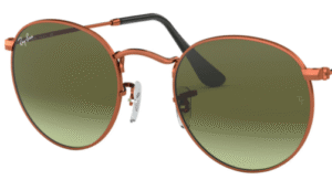 Lentes originais Ray-Ban RB3447 Round Metal, cor A6 · Castanho degradé verde