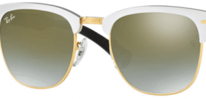 Lentes originais Ray-Ban RB3507 Clubmaster Aluminum, cor 9J · Verde claro espelhado flash