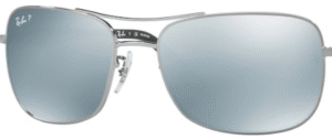 Lentes originais Ray-Ban RB3515, cor Y4 · Verde espelhado prateado polarizado · plástico