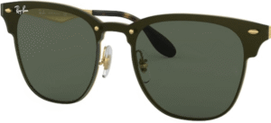 Lentes originais Ray-Ban RB3576 Blaze Clubmaster, cor 71 · Verde escuro · plástico