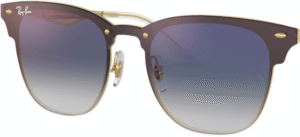 Lentes originais Ray-Ban RB3576 Blaze Clubmaster, cor X0 · Azul degradé espelhado · plástico
