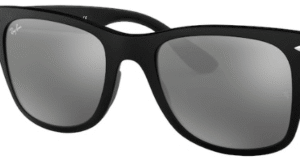 Lentes originais Ray-Ban RB4195 Wayfarer Liteforce, cor 88 · Cinzento prateado espelhado · plástico
