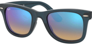 Lentes originais Ray-Ban RB4340 Wayfarer, cor 4O · Espelhado azul flash degraded