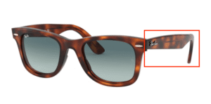 Hastes originais Ray-Ban RB4340 Wayfarer, cor 6397 · Vermelho havana