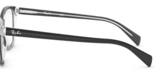 Hastes originais Ray-Ban RB5362, cor 2034 · Superior preto sobre transparente