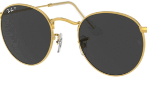 Lentes originais Ray-Ban RB3447 Round Metal, cor 48 · Preto polarizado